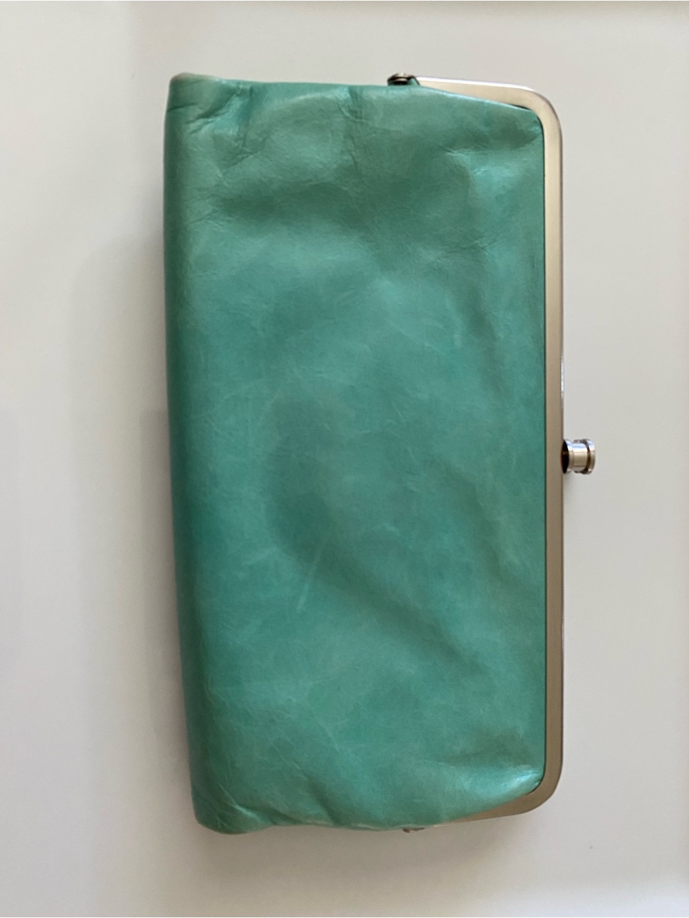 HOBO Lauren Teal Leather Clasp Wallet
